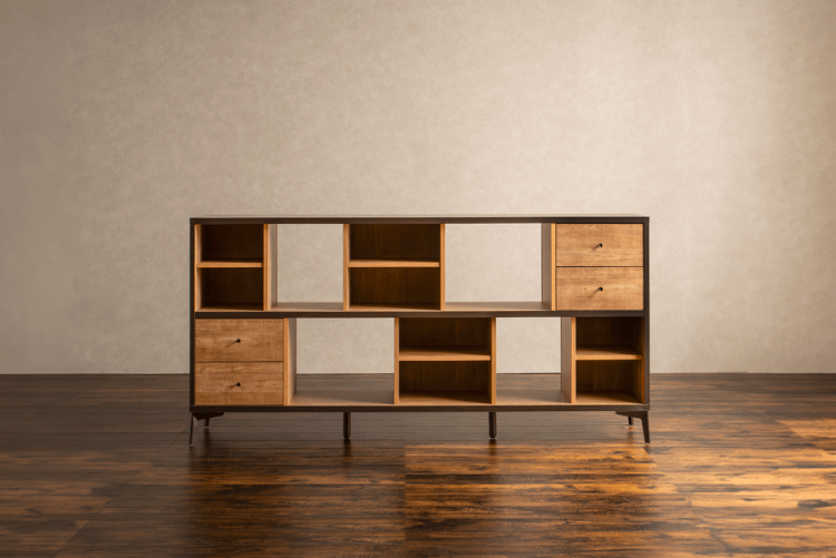 天然タモ　ブラックオープンシェルフ　ベッドサイドテーブ 天然タモ ブラックオープンシェルフ ベッドサイドテーブ 東谷